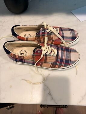Polo by Ralph Lauren MadrasPlaid Sneakers men’s 7.5 woman’s 9. No tags NEVER WOR